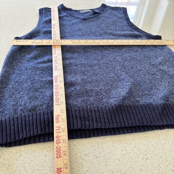 Structure Sweater Vest Mens Large Blue Lambswool Golf V-Neck Kurt Cobian 90s Y2K - Picture 7 of 12
